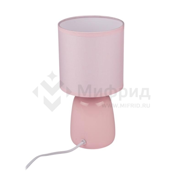 Светильник настольный JH2-02-pk E14 IP20 130х130х255мм керамика; ткань; PVC-пластик роз. JazzWay 5062337