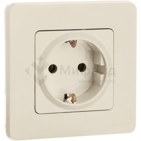 Розетка 1-м СП Inspiria 16А IP20 250В 2P+E защ. шторки немецк. стандарт механизм сл. кость IEK 673731