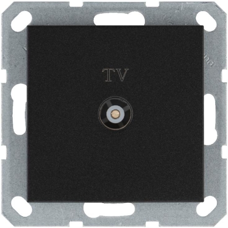 Розетка телевизионная проходная TV Ф9.5мм механизм антрацит Jasmart G6002B Розетка телевизионная проходная TV Ф9.5мм механизм антрацит Jasmart G6002B