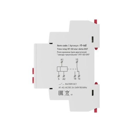 Реле времени RT-SD для двигателей "звезда-треугольник" EKF rt-sd