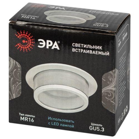 Светильник декоративный DK99 WH MR16 GU5.3 встраив. бел. ЭРА Б0058393 Светильник декоративный DK99 WH MR16 GU5.3 встраив. бел. ЭРА Б0058393