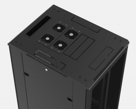 Шкаф напольный TTB-4281-DD-RAL9004 19дюйм 42U 2055х800х1000мм перф. двери черн. Hyperline 392684