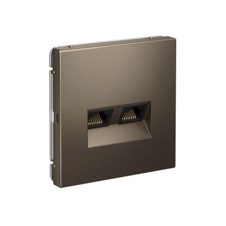 Розетка двойная компьютерная ArtGallery RJ45+RJ45 кат. 6A механизм мокко SE GAL000688