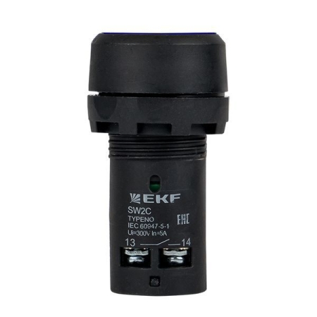 Кнопка SW2C-11 возвратная син. NO+NC EKF sw2c-11s-b