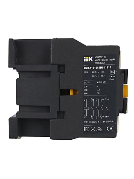 Контактор КМИ-11810 18А 230В/АС3 1НО KARAT IEK KKM11-018-230-10 Контактор КМИ-11810 18А 230В/АС3 1НО KARAT IEK KKM11-018-230-10