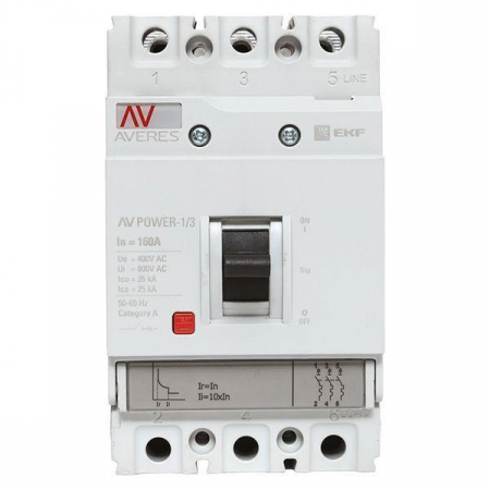 Выключатель автоматический 3п 160А 35кА AV POWER-1/3 TR AVERES EKF mccb-13-160-TR-av Выключатель автоматический 3п 160А 35кА AV POWER-1/3 TR AVERES EKF mccb-13-160-TR-av