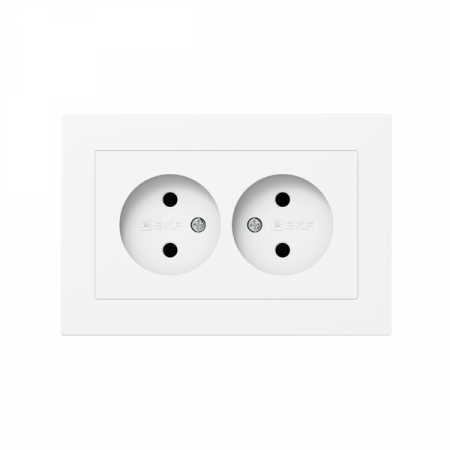 Розетка 2-м СП Эпика 16А без заземл. без защ. шторок с рамкой механизм бел. EKF UP1-SOW-200 Розетка 2-м СП Эпика 16А без заземл. без защ. шторок с рамкой механизм бел. EKF UP1-SOW-200