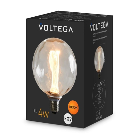 Лампа светодиодная филаментная Loft 271 G125FCE 4Вт 1800К E27 Voltega 8545