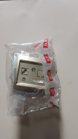 Розетка компьютерная Zena кат.6 + гнездо механизм титаниум ABB 609-011400-247 Розетка компьютерная Zena кат.6 + гнездо механизм титаниум ABB 609-011400-247