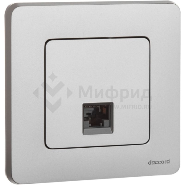 Розетка компьютерная СП Inspiria RJ45 кат.5E UTP IP20 алюм. IEK 673827