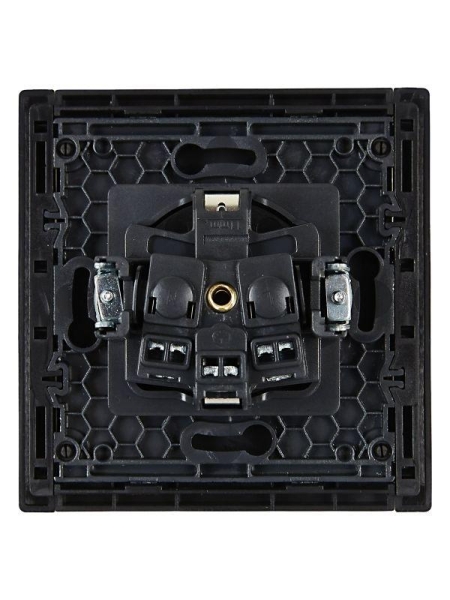 Розетка СП FORTE&PIANO FP115 16А с заземл. защ. шторки винт. крепл. черн. IEK FP-R14-16-K02