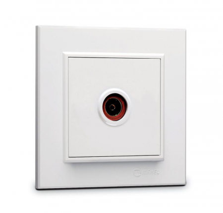 Розетка телевизионная проходная TV 1-м СП Karea IP20 6дБ бел. Makel 56001007 Розетка телевизионная проходная TV 1-м СП Karea IP20 6дБ бел. Makel 56001007