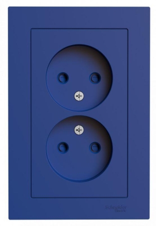 Розетка 2-м. AtlasDesign 16А без заземл. со шторками в сборе аквамарин SE ATN001122 Розетка 2-м. AtlasDesign 16А без заземл. со шторками в сборе аквамарин SE ATN001122