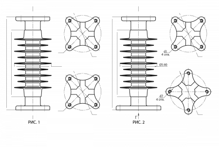 Изоляторы опорные полимерные типа ОСК 16-20-А-4 на напряжение 20 кВ