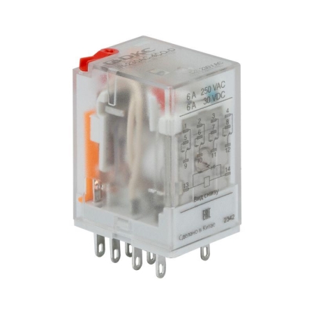 Реле одиночное 230В AC до 6А 4 прекидн. контакта DKC IR-230AC-4CO-D