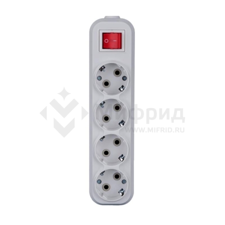 Колодка удлинителя 4-м 16А с заземл. с выкл. АБС-пластик бел. TOKOV ELECTRIC TKE-C01-KU4-ZV