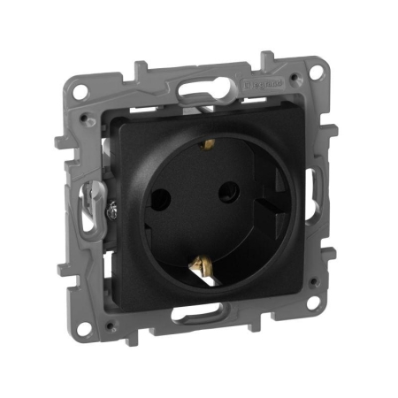 Розетка 1-м СП Etika 16А IP31 250В 2P+E с заземл. защ. шторки немецк. стандарт винтов. клеммы механизм антрацит IEK 672622 Розетка 1-м СП Etika 16А IP31 250В 2P+E с заземл. защ. шторки немецк. стандарт винтов. клеммы механизм антрацит IEK 672622