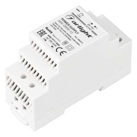 Блок питания ARV-DR30-12 12В 2А 24Вт IP20 DIN-рейка Arlight 034671 Блок питания ARV-DR30-12 12В 2А 24Вт IP20 DIN-рейка Arlight 034671