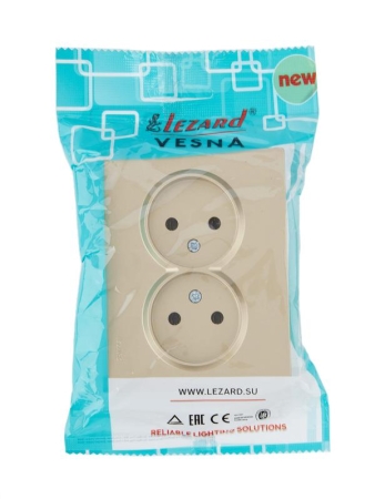 Розетка VESNA двойная без заземл. ПБТ зол. LEZARD 742-3600-128B Розетка VESNA двойная без заземл. ПБТ зол. LEZARD 742-3600-128B