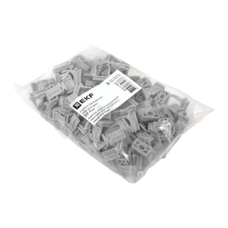 Держатель для труб (клипса) для ручного монтажа d20мм сер. Plast (уп.100шт) EKF derj-z-20sn