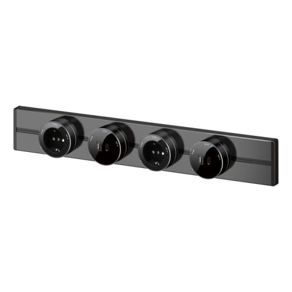 Розетка MultiTrack 13А 250В универс. круглая антрацит SE MTK13002B Розетка MultiTrack 13А 250В универс. круглая антрацит SE MTK13002B