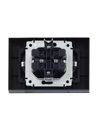 Розетка 2-м СП BRITE РСш12-3-БрГ 16А в сборе с заземл. защ. шторки графит IEK BR-R24-16-K53-F