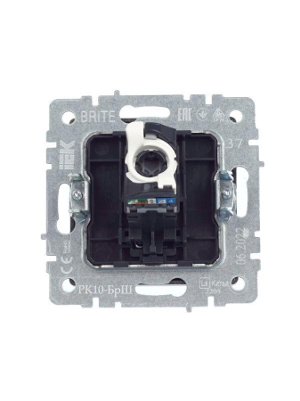 Розетка компьютерная СП RJ45 кат.5E BRITE РК10-БрШ механизм шампань IEK BR-K10-1-K37 Розетка компьютерная СП RJ45 кат.5E BRITE РК10-БрШ механизм шампань IEK BR-K10-1-K37