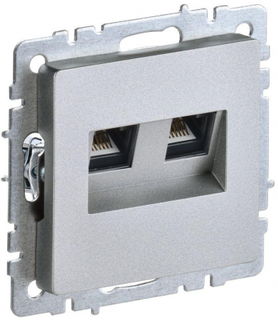 Розетка компьютерная двойн. СП RJ45 кат.6 BRITE РК11-2-БрА механизм алюм. IEK BR-K20-2-K47 Розетка компьютерная двойн. СП RJ45 кат.6 BRITE РК11-2-БрА механизм алюм. IEK BR-K20-2-K47