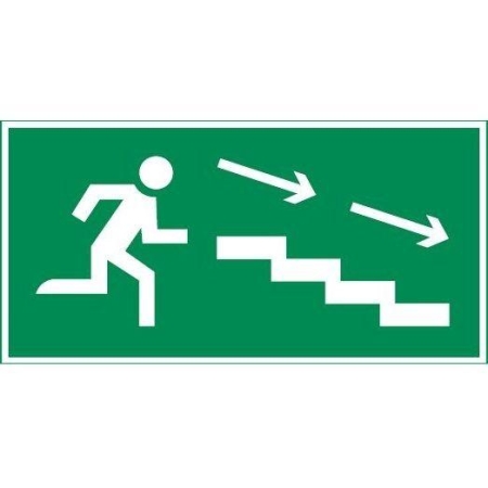 Знак "ПО ЛЕСТНИЦЕ ВНИЗ ВПРАВО" 300х150мм для аварийно-эвакуационного светильника Giant/Vision/Twofold/Evade VARTON V5-EM03-60.003.037