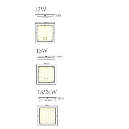 Светильник светодиодный LED 18-12-6K 12Вт 6500К встраив. квадратный ЭРА Б0057444 Светильник светодиодный LED 18-12-6K 12Вт 6500К встраив. квадратный ЭРА Б0057444