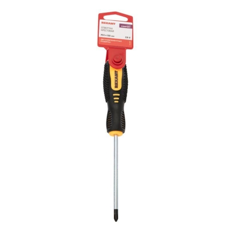 Отвертка крестовая PH 1х100мм двухкомпонентн. рукоятка Rexant 12-4727