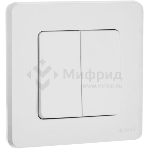 Выключатель 2-кл. 1п 1мод. СП Inspiria 10А IP20 250В 10AX механизм бел. IEK 673620