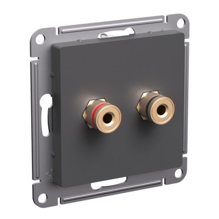 Аудиорозетка двойная AtlasDesign базальт SE ATN001487 Аудиорозетка двойная AtlasDesign базальт SE ATN001487