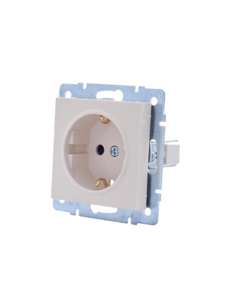 Розетка 1-м СП Vesna с заземл. защ. шторки ПБТ механизм крем. LEZARD 742-0388-124B Розетка 1-м СП Vesna с заземл. защ. шторки ПБТ механизм крем. LEZARD 742-0388-124B