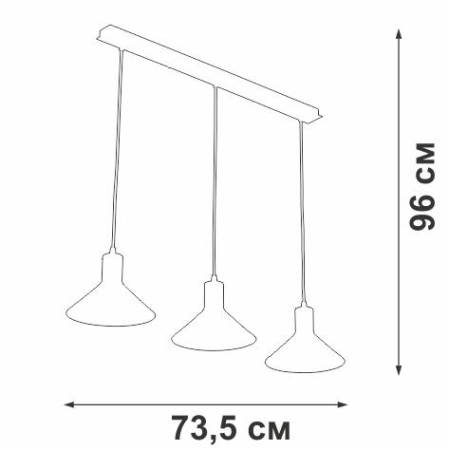 Люстра 3хE27 макс. 40Вт Vitaluce V3788-1/3S Люстра 3хE27 макс. 40Вт Vitaluce V3788-1/3S