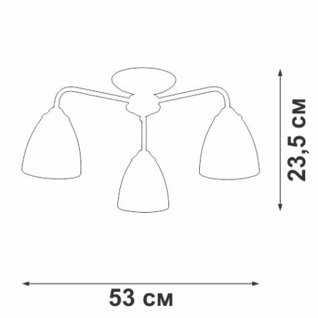 Люстра 3xE14 макс. 40Вт плафон ПП Vitaluce V3946-1/3PL Люстра 3xE14 макс. 40Вт плафон ПП Vitaluce V3946-1/3PL