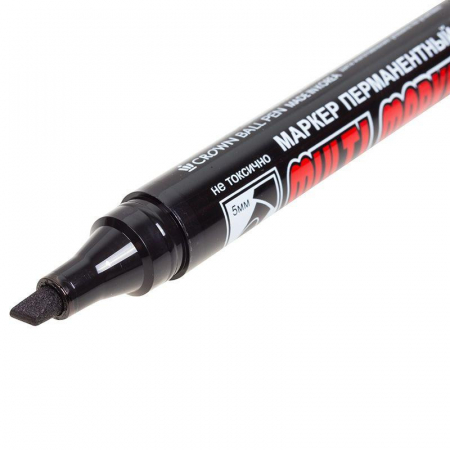 Маркер перманентный "Multi Marker Chisel" 5мм скошенный черн. Crown 08-8801 Маркер перманентный "Multi Marker Chisel" 5мм скошенный черн. Crown 08-8801