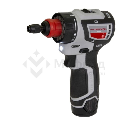 Дрель-шуруповерт аккумуляторная бесщеточн. ДА-10/12В 36 КомбиМАКС (Li-ion сумка 2 аккум. 2А.ч 4 насадки) ИНТЕРСКОЛ 687.2.2.78