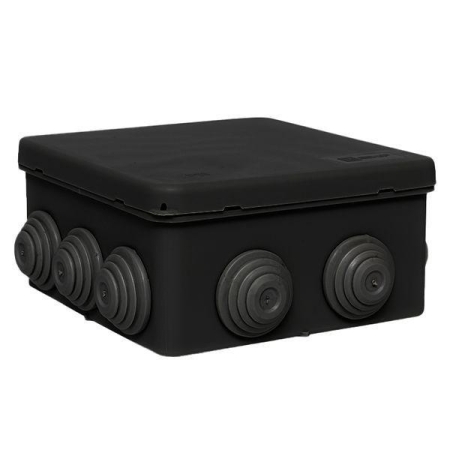 Коробка распределительная КМР-030-014 100х100х50 IP55 с крышкой 10 мембранных вводов черн. EKF plc-kmr2-030-014-b