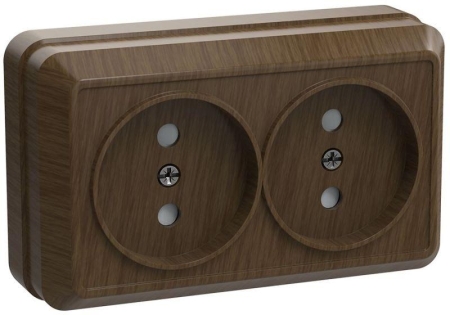 Розетка 2-м ОП Октава 10А IP20 без заземл. дуб GENERICA ERO20-K04-10-DC Розетка 2-м ОП Октава 10А IP20 без заземл. дуб GENERICA ERO20-K04-10-DC