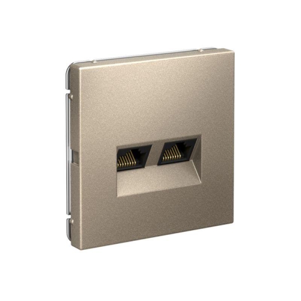 Розетка двойная компьютерная ArtGallery RJ45+RJ45 кат. 6A механизм шампань SE GAL000588