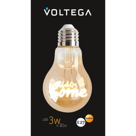 Лампа светодиодная филаментная Loft 271 A60 3Вт 2400К E27 Voltega 8581 Лампа светодиодная филаментная Loft 271 A60 3Вт 2400К E27 Voltega 8581