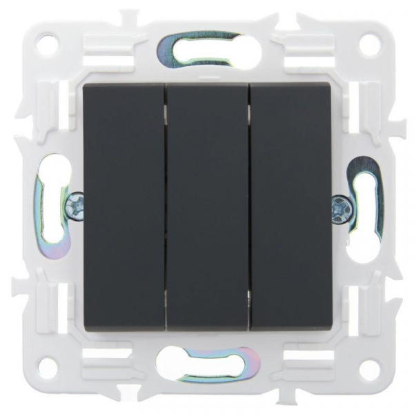 Выключатель 3-кл. SKANDY 10А SK-V11G графит IEK SK-V30-0-10-K53