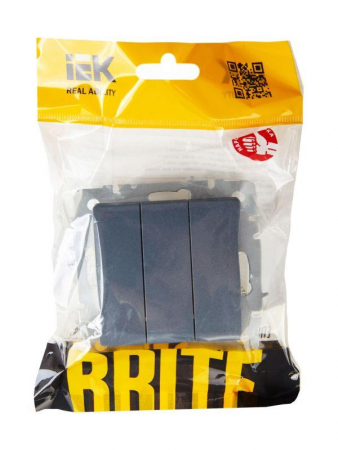 Выключатель 3-кл. СП BRITE ВС10-3-0-БрМ 10А механизм маренго IEK BR-V30-0-10-K35 Выключатель 3-кл. СП BRITE ВС10-3-0-БрМ 10А механизм маренго IEK BR-V30-0-10-K35