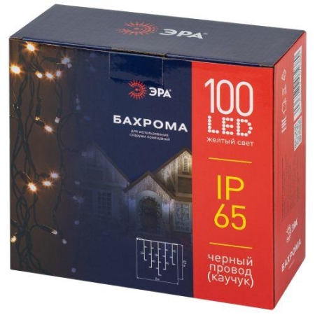 Гирлянда светодиодная "Бахрома" 2х0.7м 100LED желт. IP65 220В ERAPS-BZ1 Эра Б0060545 Гирлянда светодиодная "Бахрома" 2х0.7м 100LED желт. IP65 220В ERAPS-BZ1 Эра Б0060545