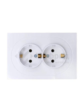 Розетка 2-м СП OSEN с заземл. ПБТ механизм бел. LEZARD 743-0200-127B