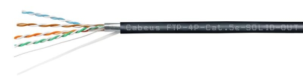 Кабель витая пара F/UTP кат.5E 4х2х24AWG solid LSZH-UV OUTDOOR FTP-4P-Cat.5e-SOLID-OUT-LSZH-UV черн. (уп.305м) Cabeus 7176c Кабель витая пара F/UTP кат.5E 4х2х24AWG solid LSZH-UV OUTDOOR FTP-4P-Cat.5e-SOLID-OUT-LSZH-UV черн. (уп.305м) Cabeus 7176c