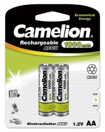 Аккумулятор AA/R6 1000мА.ч NI-CD BP-2 металлик (блист.2шт) Camelion 6181 Аккумулятор AA/R6 1000мА.ч NI-CD BP-2 металлик (блист.2шт) Camelion 6181