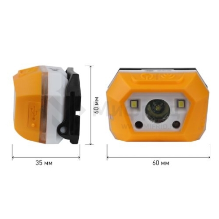 Фонарь аккумуляторный налобный Рабочие Практик GA-810 3Вт сенсорный аккум. micro-USB Эра Б0052318