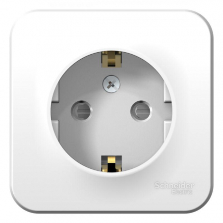 Розетка 1-м ОП Blanca 16А IP20 250В с заземл. защ. шторки с монтаж. пластиной бел. SE BLNRA011121 Розетка 1-м ОП Blanca 16А IP20 250В с заземл. защ. шторки с монтаж. пластиной бел. SE BLNRA011121